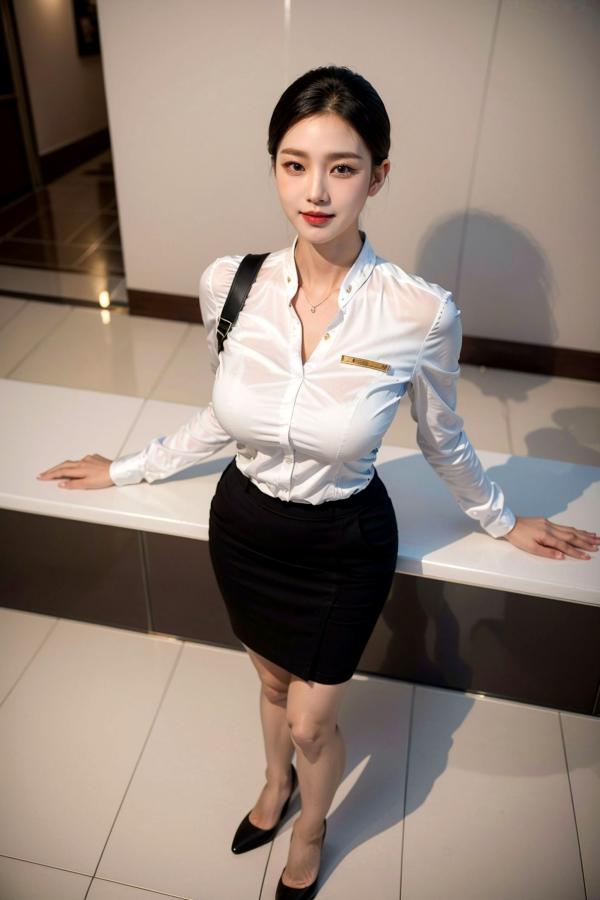    AI美女-拟实-机场大厅里的空姐-18禁 极品空姐性感制服诱惑大尺度无圣光写真第20张图片