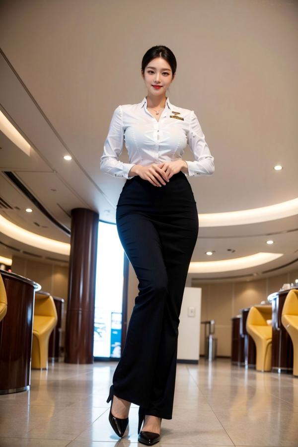    AI美女-拟实-机场大厅里的空姐-18禁 极品空姐性感制服诱惑大尺度无圣光写真第24张图片
