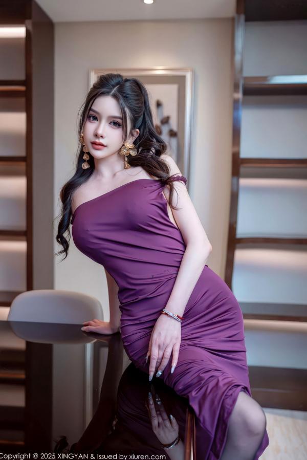    XingYan星颜社-436-李丽莎-温心怡-紫色连衣裙魅惑黑丝-2025.11.28 - 无圣光大尺度第11张图片