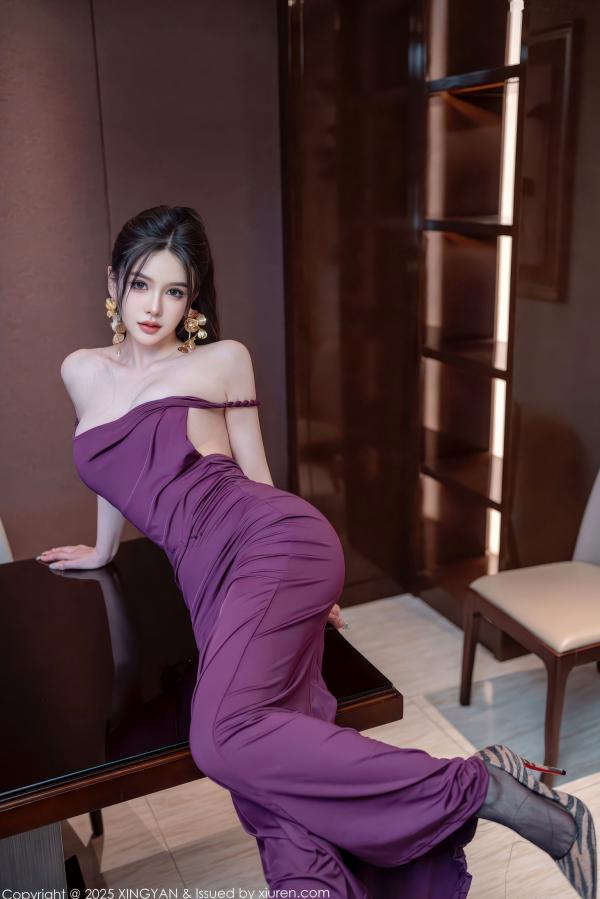    XingYan星颜社-436-李丽莎-温心怡-紫色连衣裙魅惑黑丝-2025.11.28 - 无圣光大尺度第16张图片