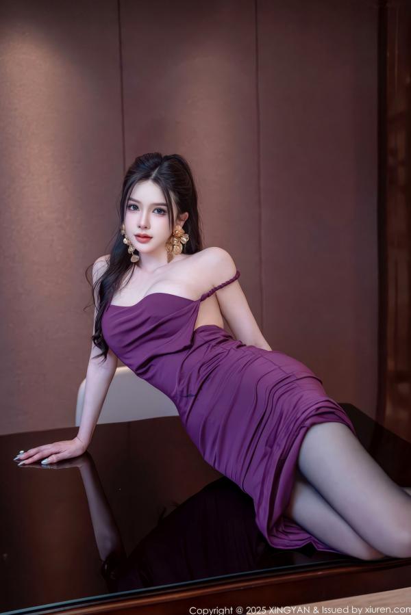    XingYan星颜社-436-李丽莎-温心怡-紫色连衣裙魅惑黑丝-2025.11.28 - 无圣光大尺度第27张图片