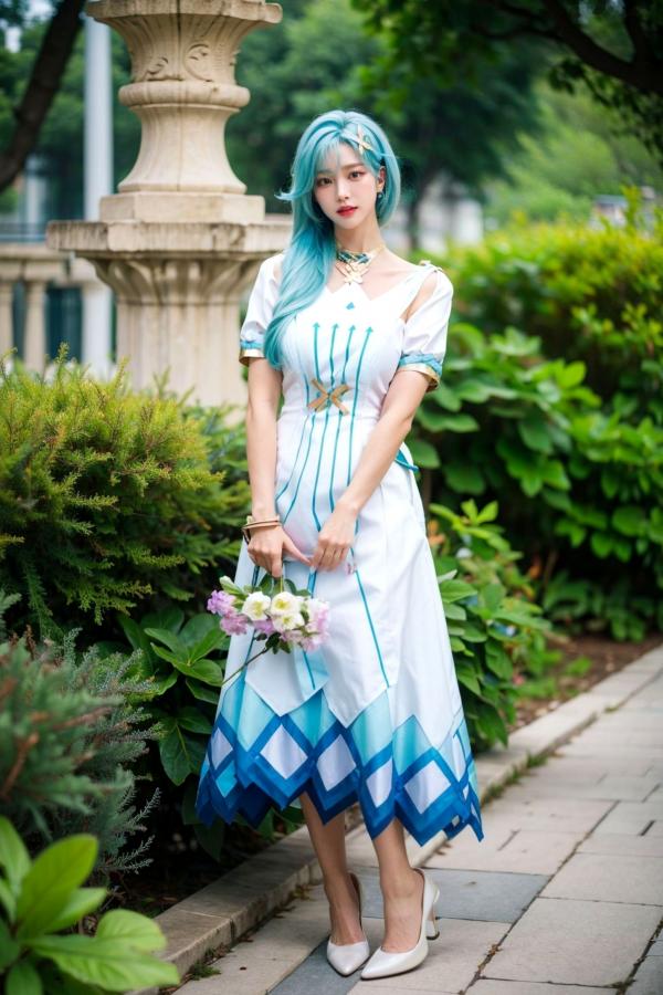    AI美女-超写实-绿发双马尾美女-18禁第3张图片