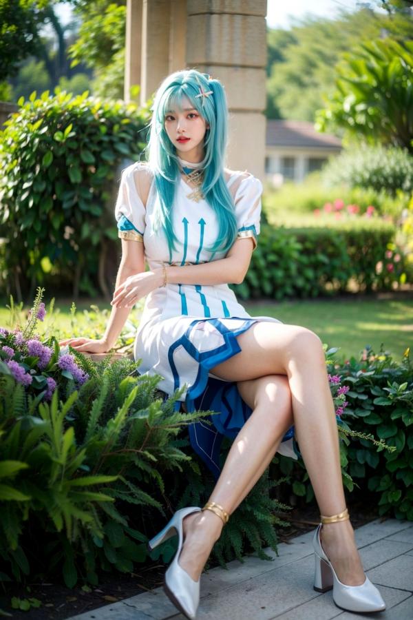    AI美女-超写实-绿发双马尾美女-18禁第5张图片
