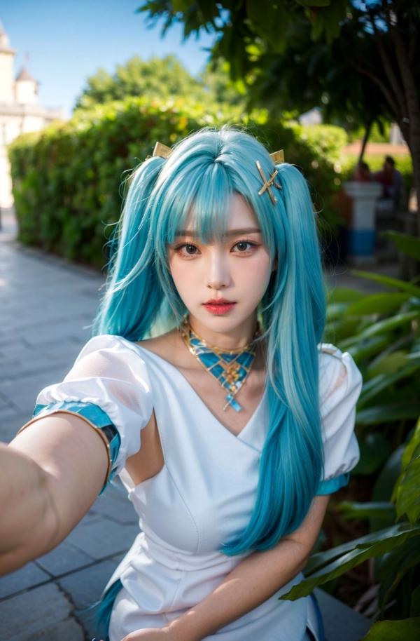    AI美女-超写实-绿发双马尾美女-18禁第10张图片