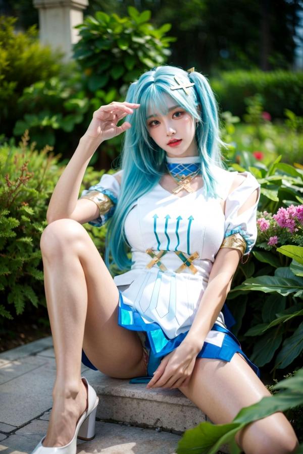    AI美女-超写实-绿发双马尾美女-18禁第11张图片
