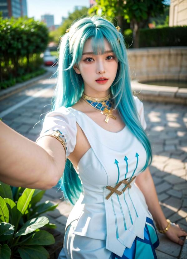    AI美女-超写实-绿发双马尾美女-18禁第13张图片