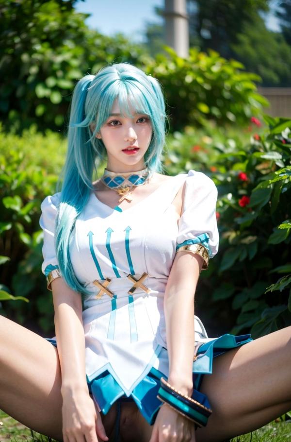    AI美女-超写实-绿发双马尾美女-18禁第16张图片