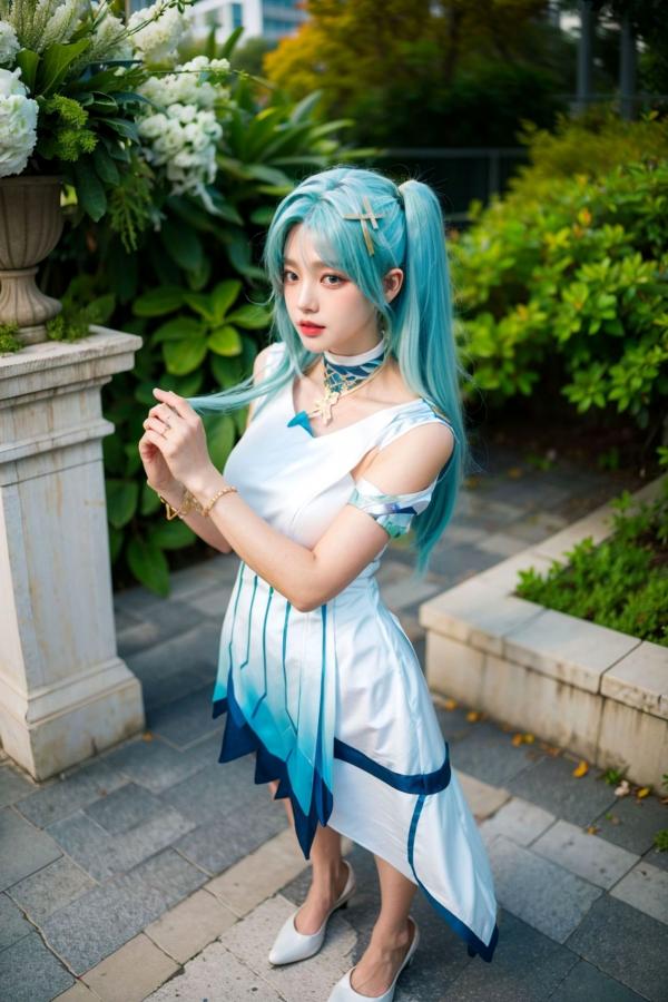    AI美女-超写实-绿发双马尾美女-18禁第18张图片