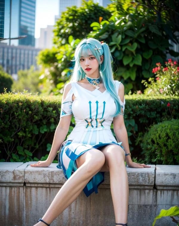    AI美女-超写实-绿发双马尾美女-18禁第19张图片