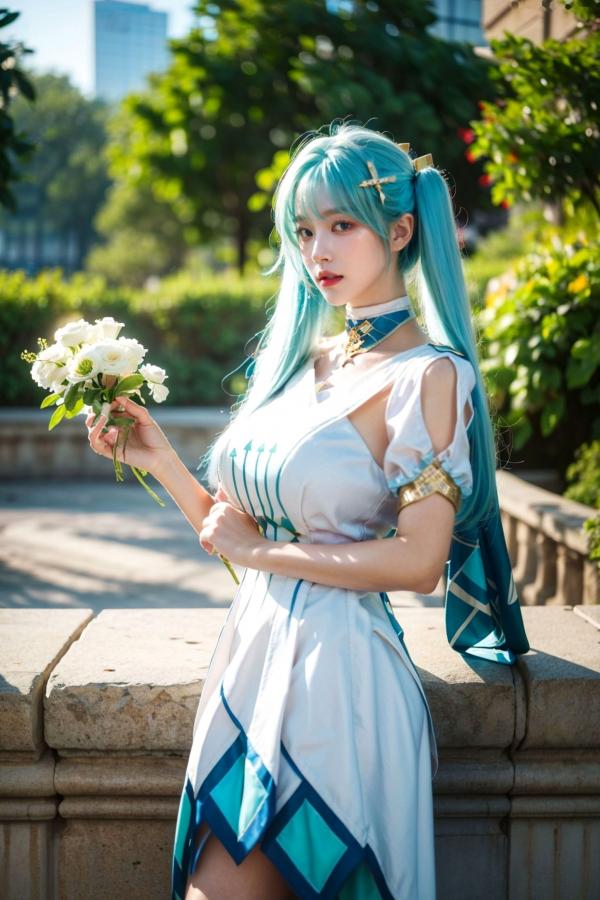    AI美女-超写实-绿发双马尾美女-18禁第23张图片