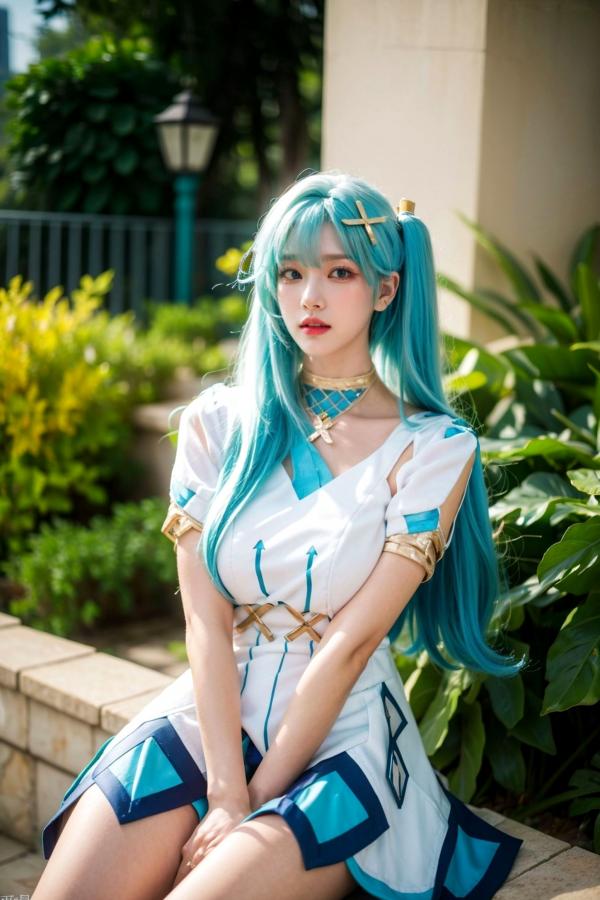    AI美女-超写实-绿发双马尾美女-18禁第24张图片