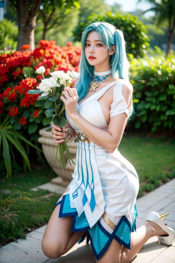   AI美女-超写实-绿发双马尾美女-18禁第28张图片