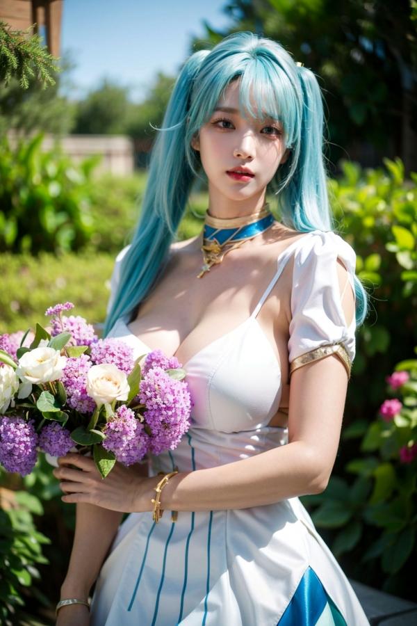    AI美女-超写实-绿发双马尾美女-18禁第35张图片
