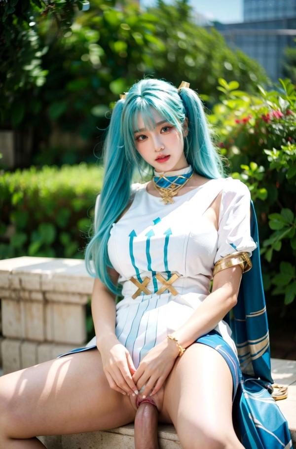    AI美女-超写实-绿发双马尾美女-18禁第49张图片