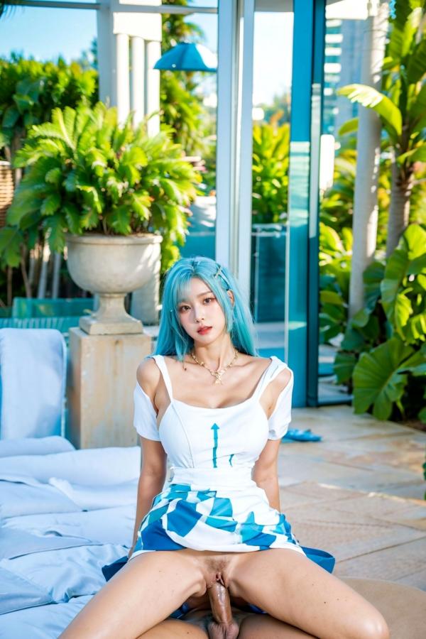    AI美女-超写实-绿发双马尾美女-18禁第52张图片