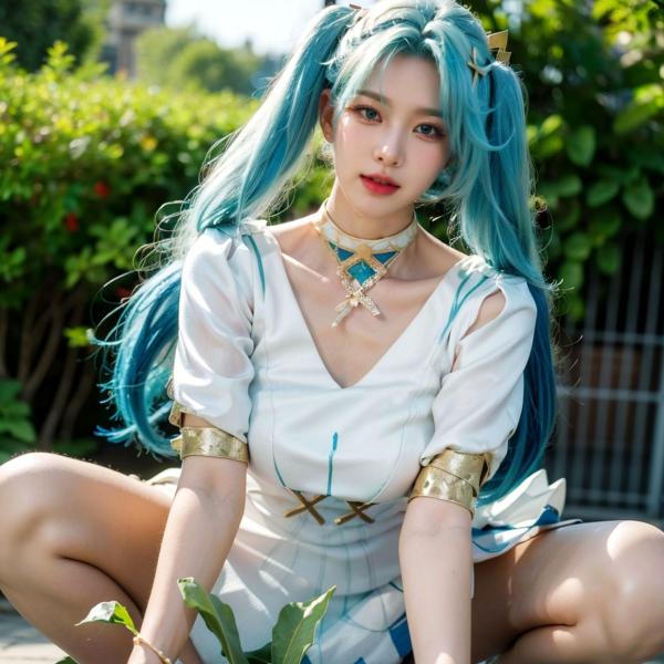    AI美女-超写实-绿发双马尾美女-18禁第66张图片