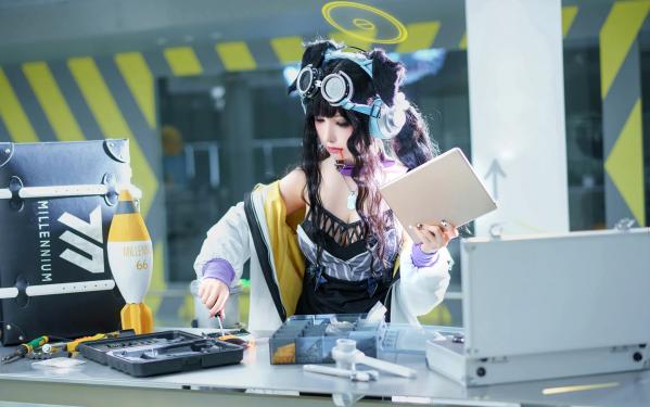    一千只猫薄禾 - 蔚蓝档案 阿洛娜 科技战术风性感角色扮演写真第7张图片