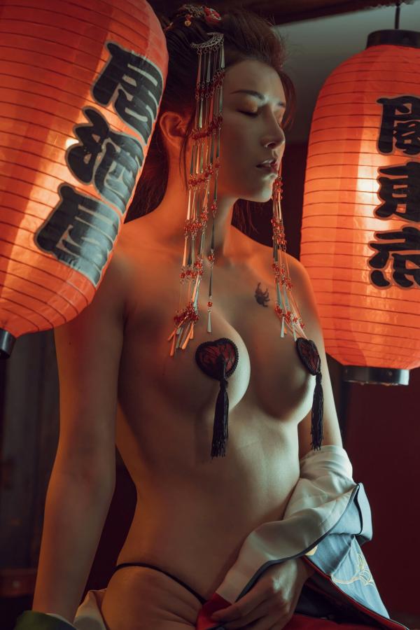    鹿八岁《酒醉的和服少女》日式居酒屋性感风情私房写真第8张图片