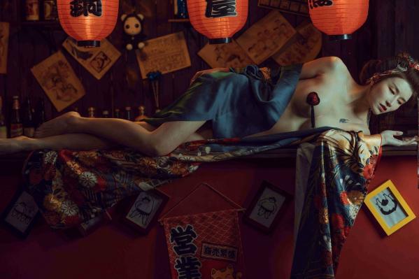    鹿八岁《酒醉的和服少女》日式居酒屋性感风情私房写真第10张图片