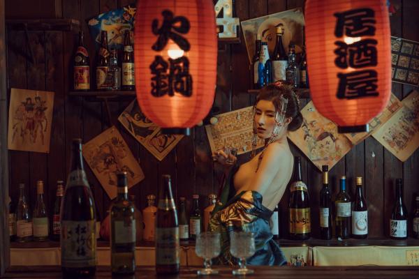    鹿八岁《酒醉的和服少女》日式居酒屋性感风情私房写真第18张图片