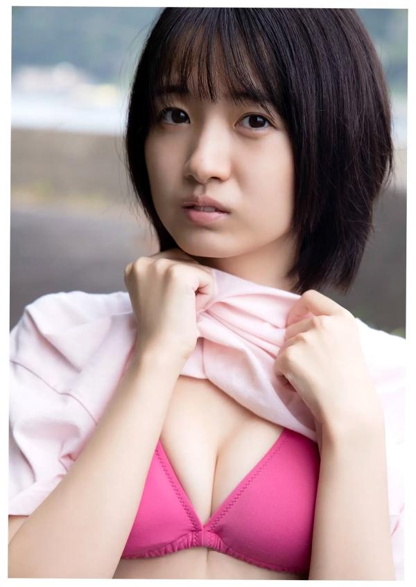    加藤結 - かとゆい、水着始めました。日本清纯女神池畔红色泳装性感写真第4张图片
