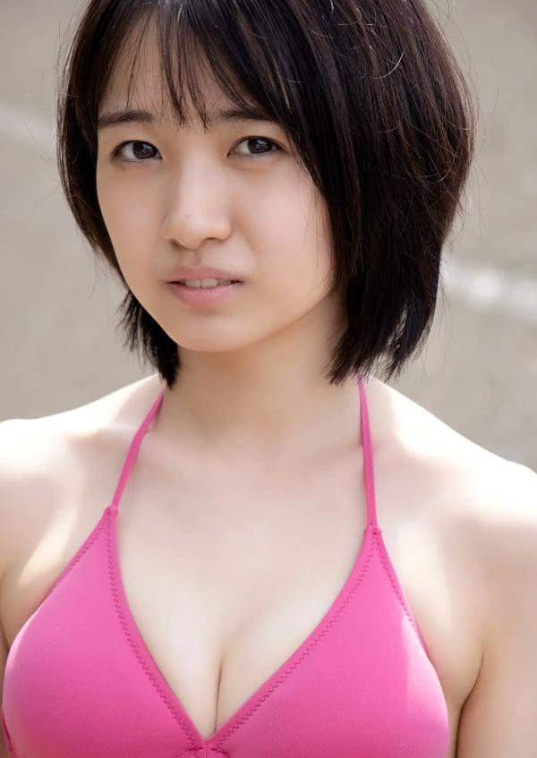    加藤結 - かとゆい、水着始めました。日本清纯女神池畔红色泳装性感写真第9张图片
