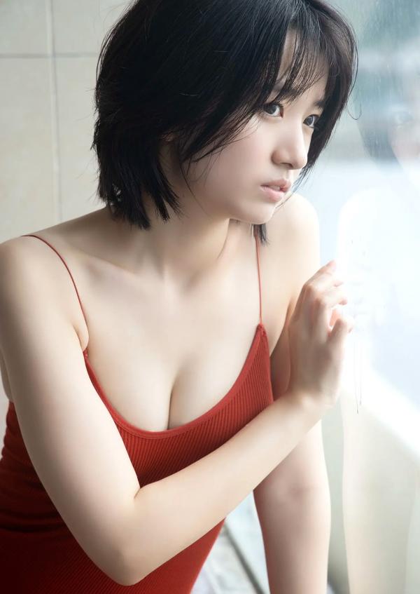    加藤結 - かとゆい、水着始めました。日本清纯女神池畔红色泳装性感写真第43张图片