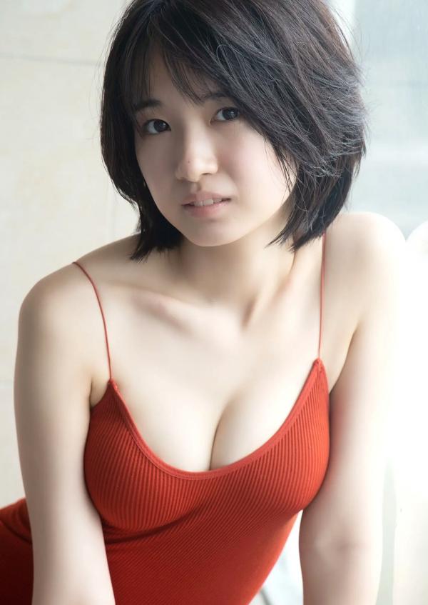    加藤結 - かとゆい、水着始めました。日本清纯女神池畔红色泳装性感写真第44张图片
