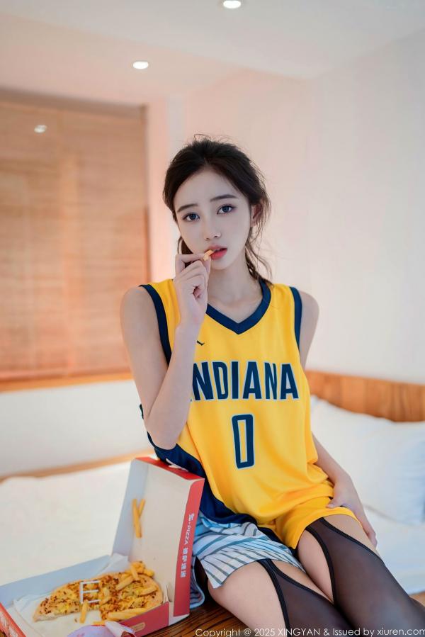    XingYan星颜社-386-时安安-篮球背心爆乳-白T真空-2025.08.19第13张图片