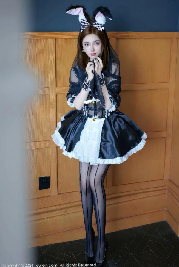    XiuRen秀人网-11294-Twins桃桃-萝莉制服兔女郎女仆裙透视黑丝爆乳-2026.01.29第6张图片