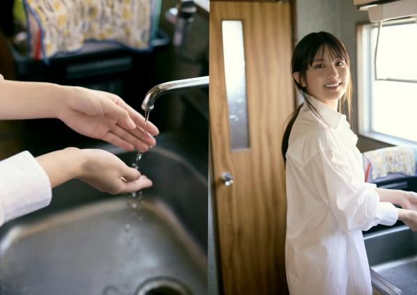    花咲楓香 - 満開ホームラン 私房写真集：居家暧昧氛围，白色衬衫与精致内衣的极致诱惑第2张图片