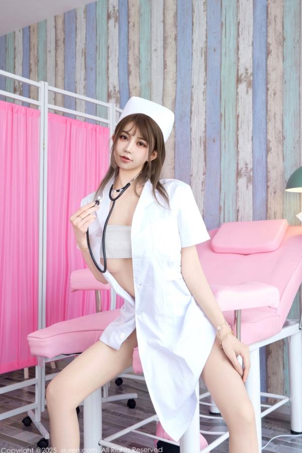    XiuRen秀人网-10896-Zoe柚柚-白色护士制服肉丝-诊疗室制服诱惑角色扮演摄影作品第41张图片