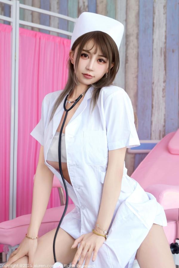    XiuRen秀人网-10896-Zoe柚柚-白色护士制服肉丝-诊疗室制服诱惑角色扮演摄影作品第42张图片