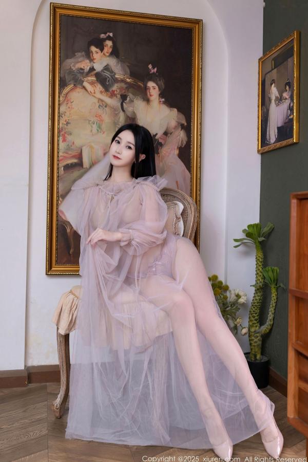    XiuRen秀人网-10752-杏子Yada-轻透粉纱淡粉内衣-唯美私房家居摄影-2025.09.10第4张图片