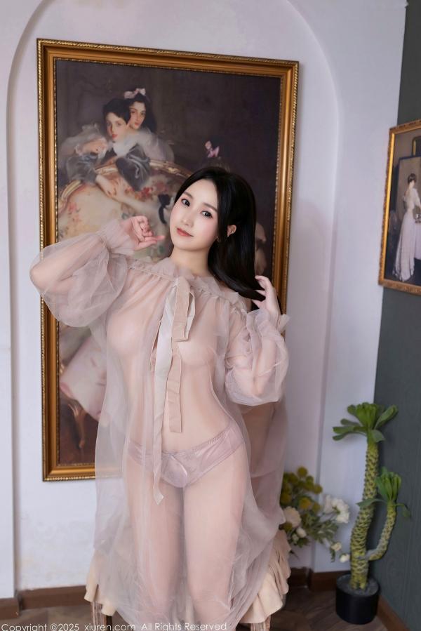    XiuRen秀人网-10752-杏子Yada-轻透粉纱淡粉内衣-唯美私房家居摄影-2025.09.10第18张图片