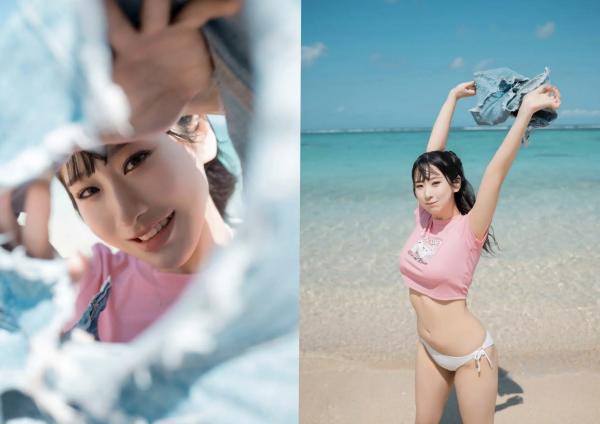    花宮いのり - ふたりきり，阳光沙滩比基尼写真，元气少女海边戏水，清纯与性感并存的夏日甜美视觉盛宴第74张图片