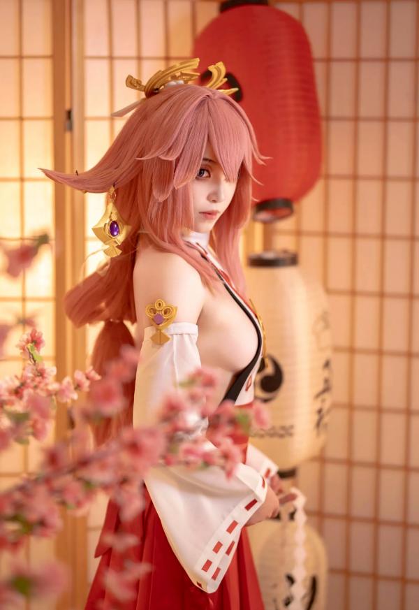    Bangni邦尼 - 原神 八重神子私房COS作品，还原度超高的大尺度诱惑系列第3张图片