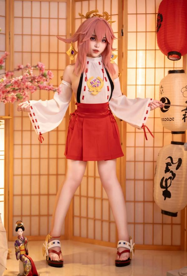    Bangni邦尼 - 原神 八重神子私房COS作品，还原度超高的大尺度诱惑系列第5张图片