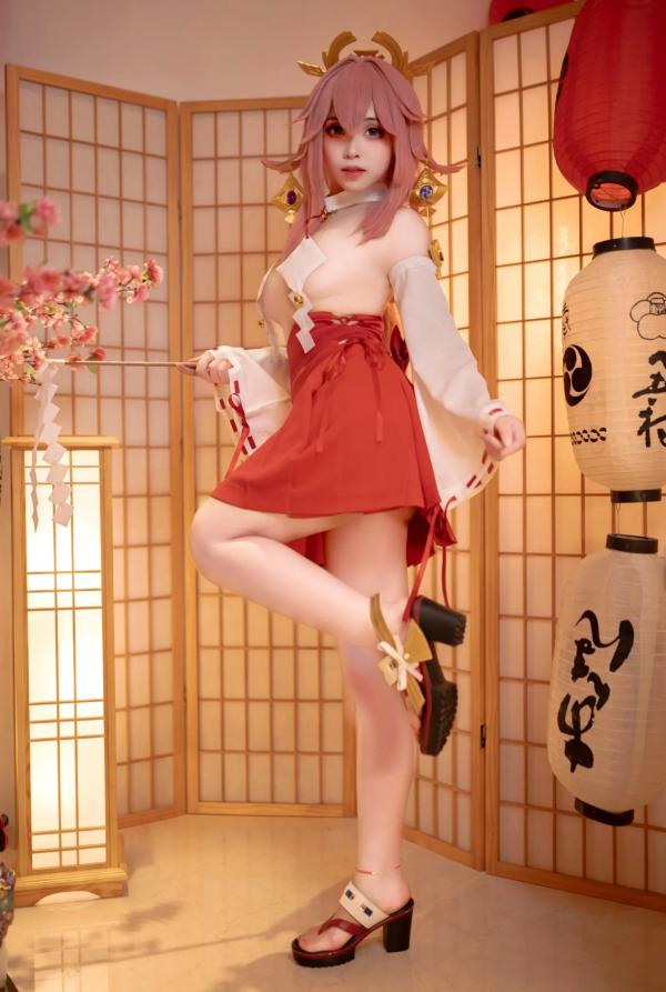    Bangni邦尼 - 原神 八重神子私房COS作品，还原度超高的大尺度诱惑系列第6张图片