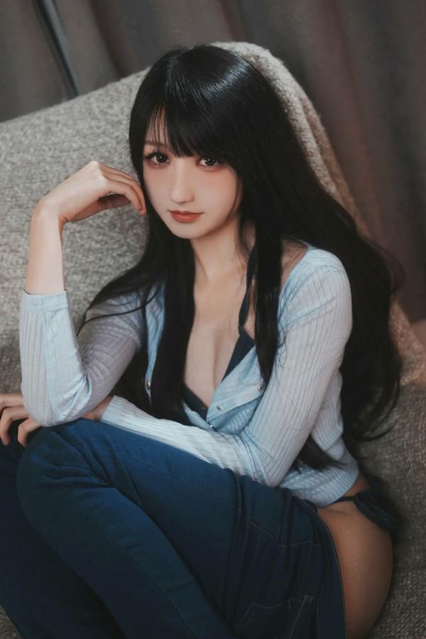    姬灵 - 清纯蓝调居家私房照，性感比基尼演绎冷艳诱惑第3张图片