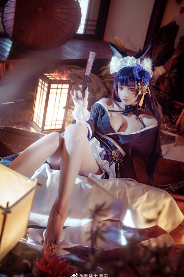   露兒大魔王《碧蓝航线》武藏COS，精致和风与极致御姐气质的梦幻结合，性感写真，极品视觉盛宴第7张图片