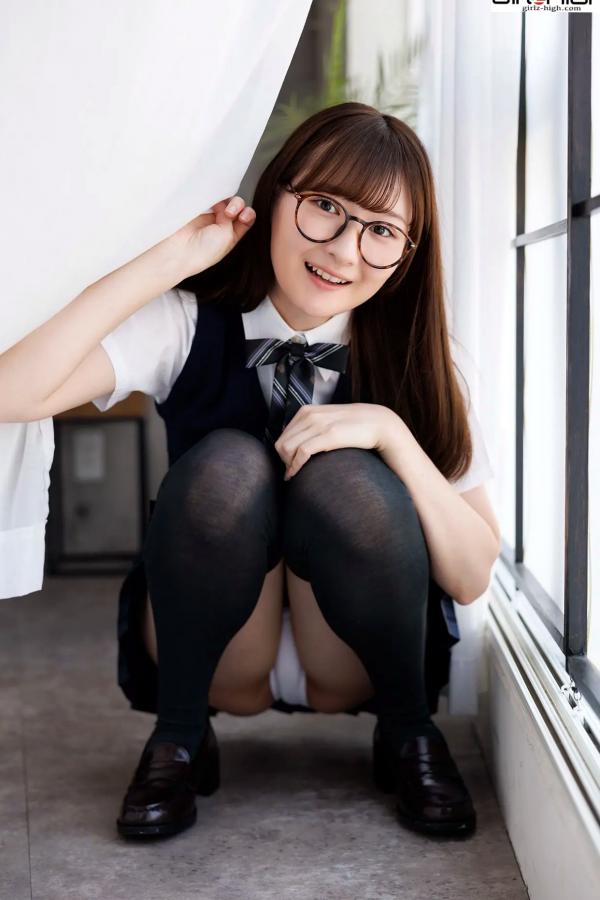    [Girlz-High] 近藤あさみ Asami Kondou：清新校服风演绎治愈系眼镜娘，展现迷人清纯学妹魅力 - bfaa_103_001第24张图片