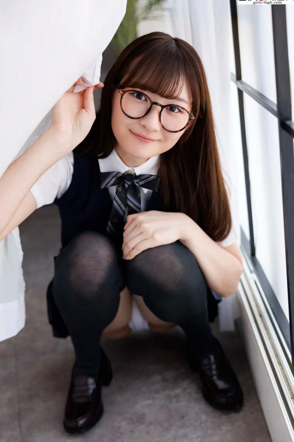    [Girlz-High] 近藤あさみ Asami Kondou：清新校服风演绎治愈系眼镜娘，展现迷人清纯学妹魅力 - bfaa_103_001第26张图片