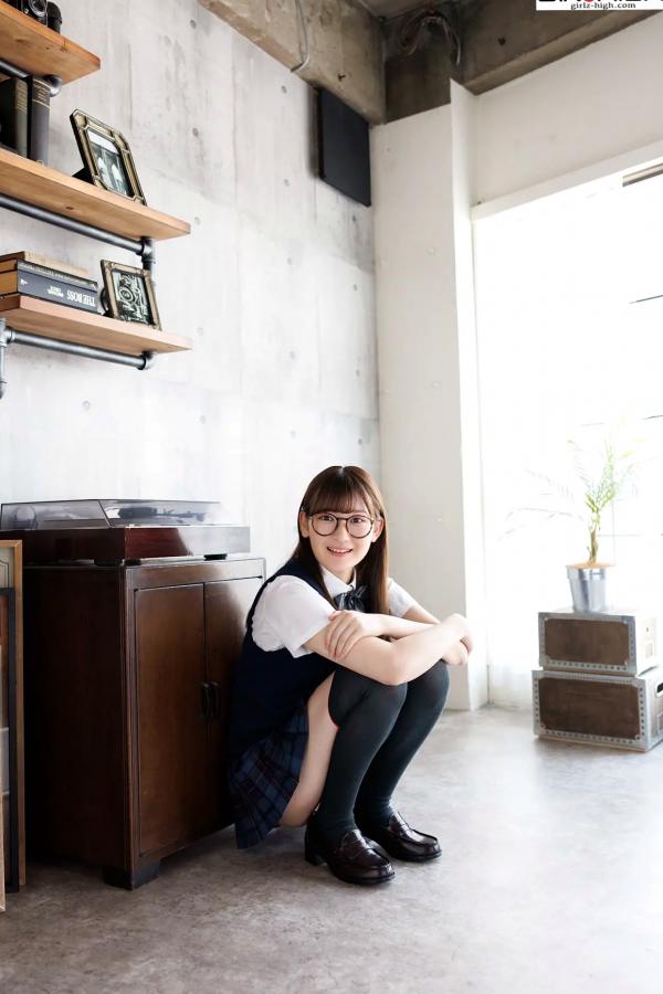    [Girlz-High] 近藤あさみ Asami Kondou：清新校服风演绎治愈系眼镜娘，展现迷人清纯学妹魅力 - bfaa_103_001第28张图片