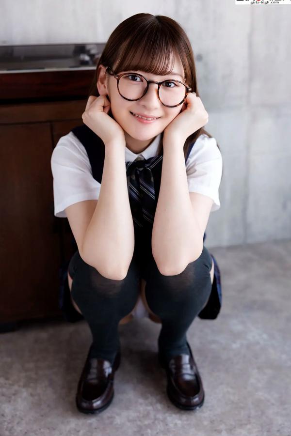    [Girlz-High] 近藤あさみ Asami Kondou：清新校服风演绎治愈系眼镜娘，展现迷人清纯学妹魅力 - bfaa_103_001第33张图片