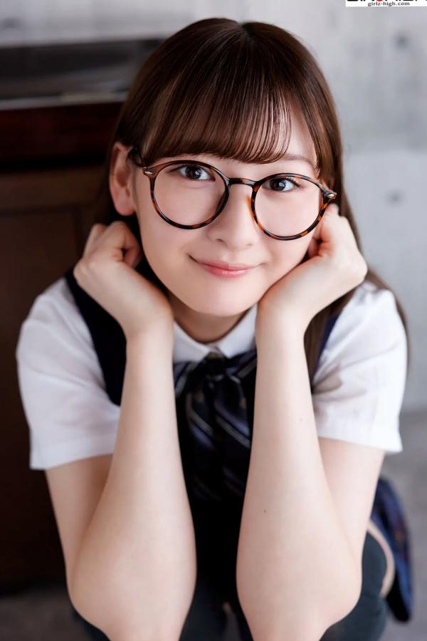    [Girlz-High] 近藤あさみ Asami Kondou：清新校服风演绎治愈系眼镜娘，展现迷人清纯学妹魅力 - bfaa_103_001第34张图片