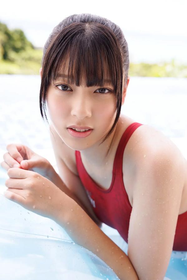    [Minisuka.tv] Eyu Hirayama 平山えゆ - 泳池湿身诱惑，红色连体泳衣写真，清纯活力美少女第33张图片