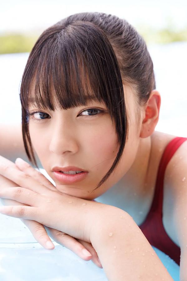    [Minisuka.tv] Eyu Hirayama 平山えゆ - 泳池湿身诱惑，红色连体泳衣写真，清纯活力美少女第36张图片