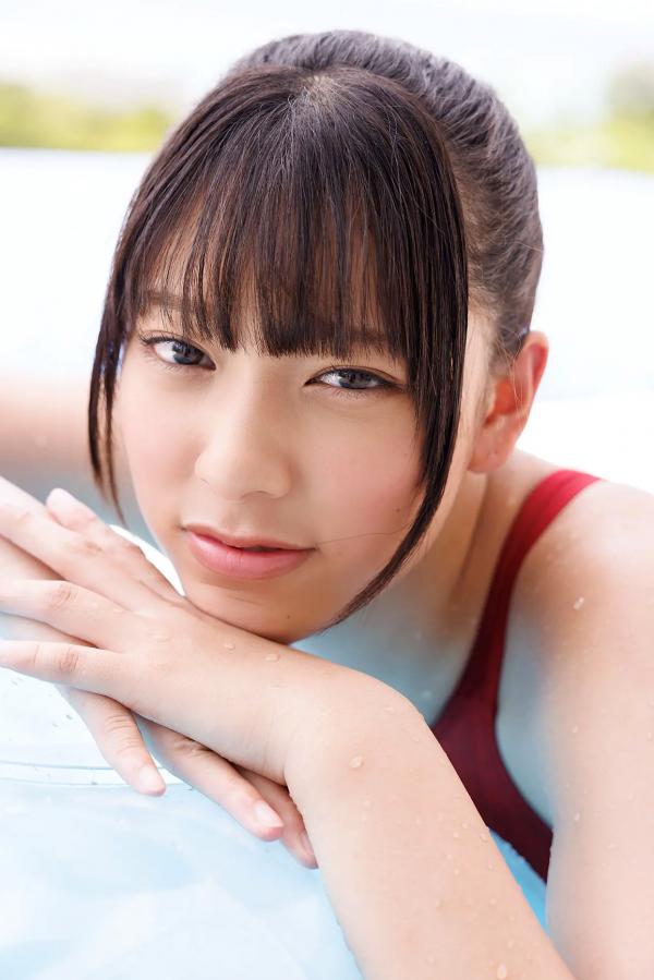    [Minisuka.tv] Eyu Hirayama 平山えゆ - 泳池湿身诱惑，红色连体泳衣写真，清纯活力美少女第37张图片