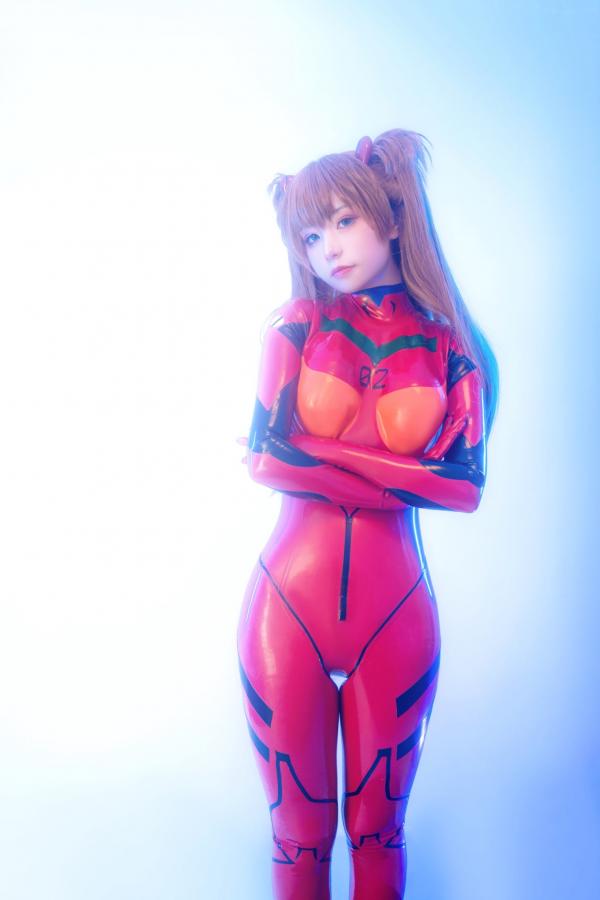    爆机少女喵小吉-明日香-人类补奸计划，极品红胶衣COS，性感大尺度诱惑，极致身材展现第4张图片